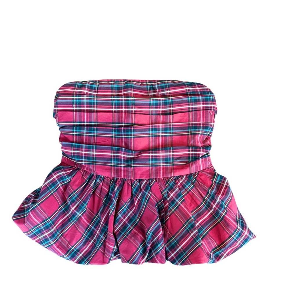 Hollister Plaid Strapless Top